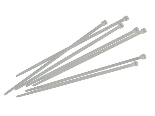 Faithfull Cable Ties White 4.8 x 300mm (Pack 100) FAICT300W