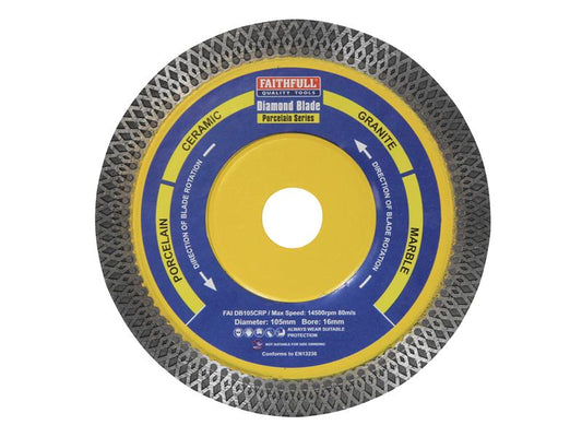 Faithfull Porcelain Diamond Blade 105 x 16mm FAIDB105CRP