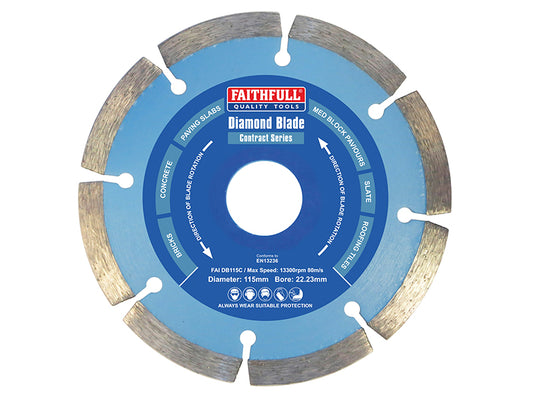 Faithfull Contract Diamond Blade 115 x 22.2mm FAIDB115C