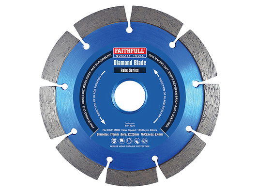 Faithfull Mortar Raking Diamond Blade 115 x 22mm FAIDB115MR2