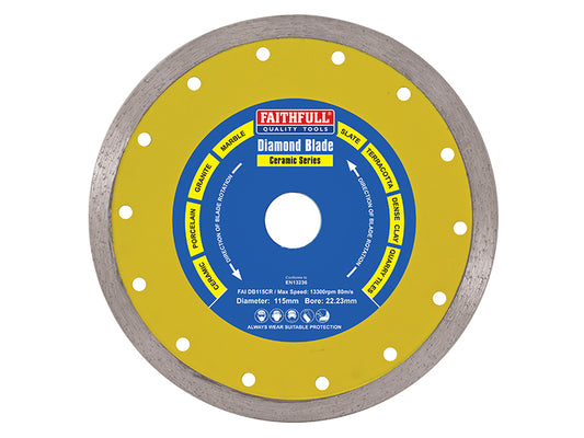 Faithfull Diamond Tile Blade Continuous Rim 180 x 25.4mm FAIDB180CR
