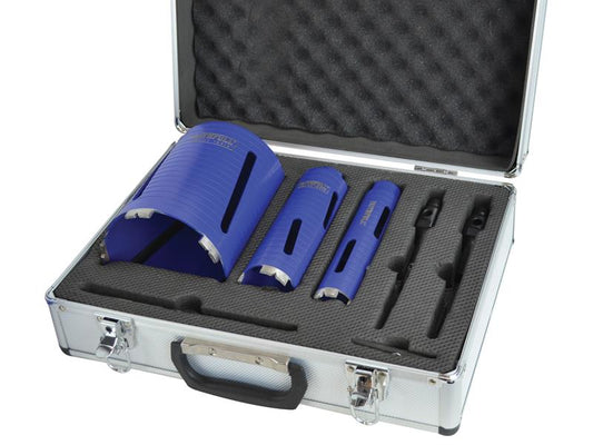 Faithfull Diamond Core Drill Kit & Case Set of 7 FAIDCKIT7
