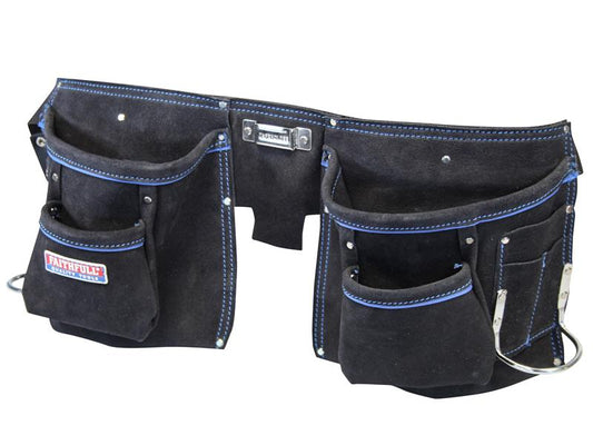 Faithfull Double Tool & Nail Pouch Leather Size 215 x 500mm FAIDTNP3B