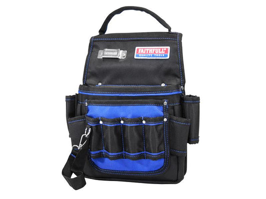Faithfull Electricians Tool Pouch 2100D Nylon 2 Pockets 14 Tool Slots FAIEPN