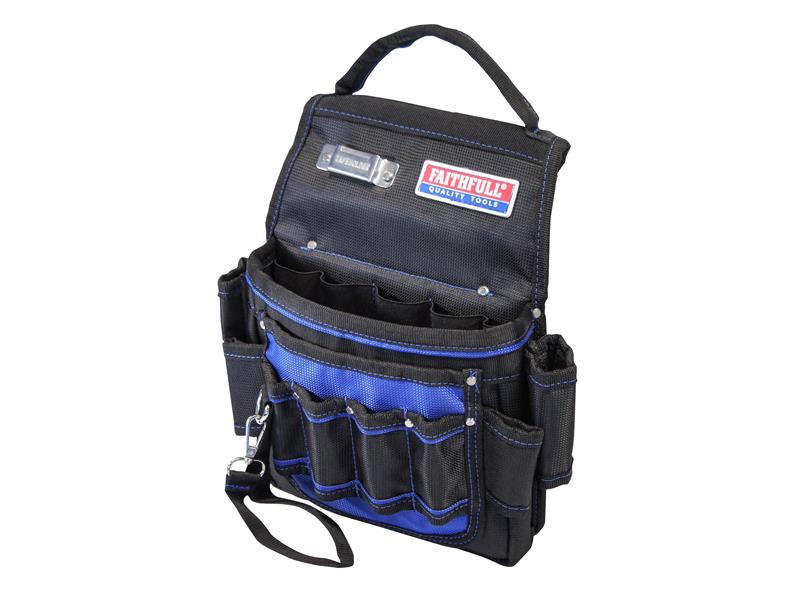 Faithfull Electricians Tool Pouch 2100D Nylon 2 Pockets 14 Tool Slots FAIEPN