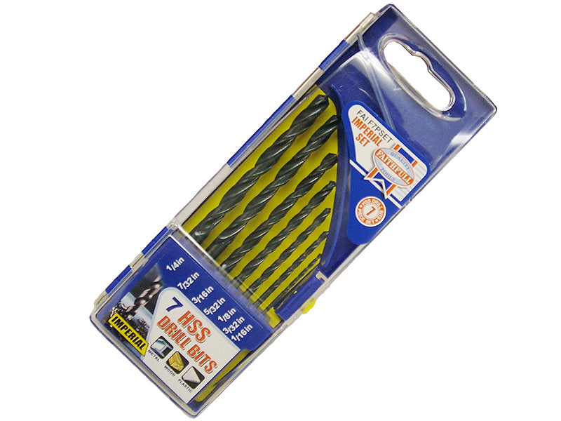 Faithfull HSS Drill Bit Set of 7 1/16-1/4 x 1/32 FAIF7PSET
