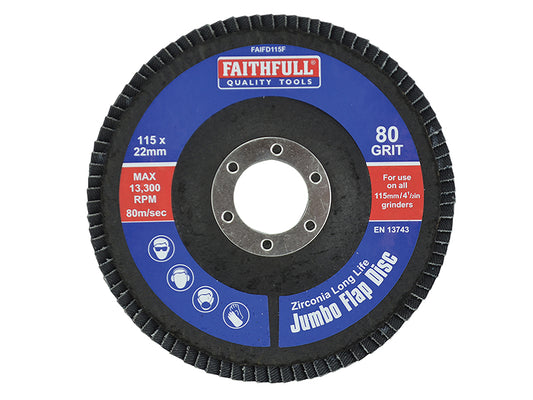 Faithfull Abrasive Jumbo Flap Disc 115mm Fine FAIFD115F