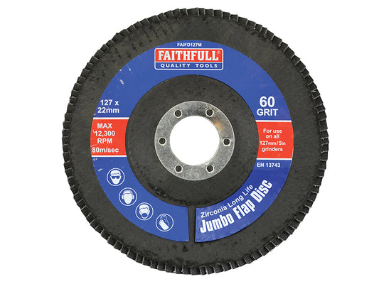 Faithfull Abrasive Jumbo Flap Disc 127mm Medium FAIFD127M