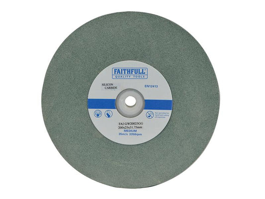 Faithfull General Purpose Grinding Wheel 200 x 25mm Green Grit FAIGW20025GG