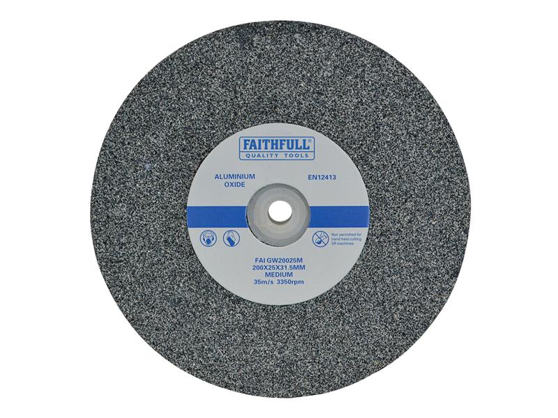 Faithfull General Purpose Grinding Wheel 200 x 25mm Medium Alox FAIGW20025M