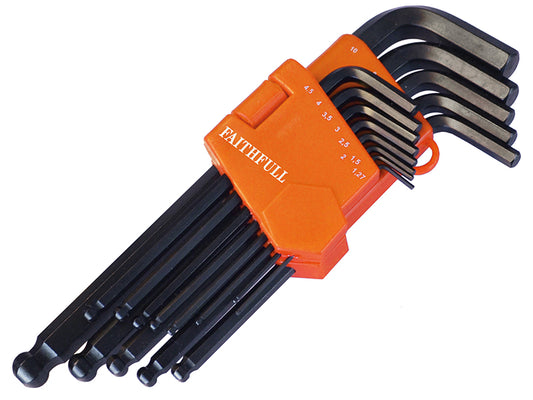 Faithfull Metric Ball End Long Arm Hexagon Key Set, 13 Piece FAIHKS13MLB