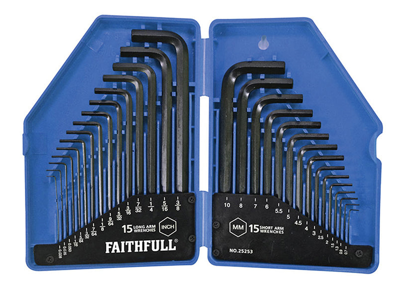 Faithfull Metric/Imperial Hex Key Set, 30 Piece FAIHKS30MAF