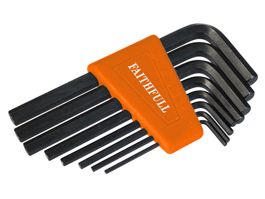 Faithfull Metric Short Arm Hexagon Key Set, 8 Piece FAIHKS8M