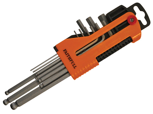 Faithfull Metric Long Arm Ball End Hex Key Set, 9 Piece FAIHKS9MBLA