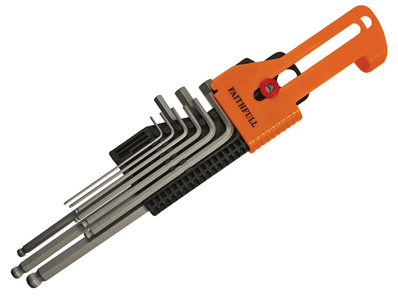 Faithfull Metric Long Arm Ball End Hex Key Set, 9 Piece FAIHKS9MBLA