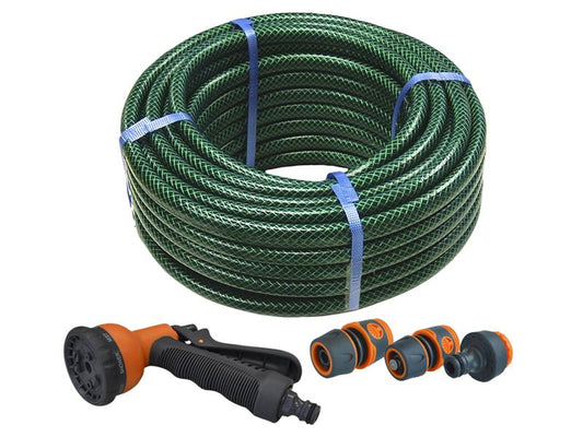Faithfull PVC Reinforced Hose 15m Fittings & Spray Gun FAIHOSE15AV