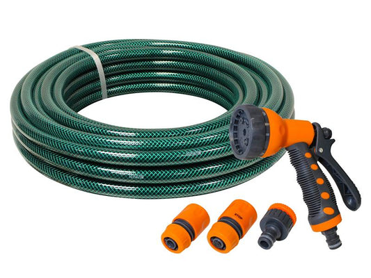 Faithfull PVC Garden Hose 20m with Fittings & Spray Gun FAIHOSE20AV