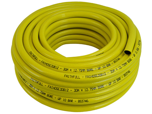 Faithfull Heavy-Duty Reinforced Builder's Hose 30m 12.5mm (1/2in) Diameter FAIHOSE30B12