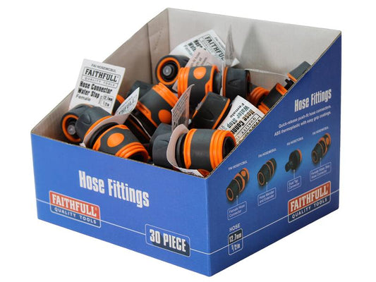 Faithfull Plastic Water Stop Hose Connector 1/2in (Box 30) FAIHOSEWCBUL