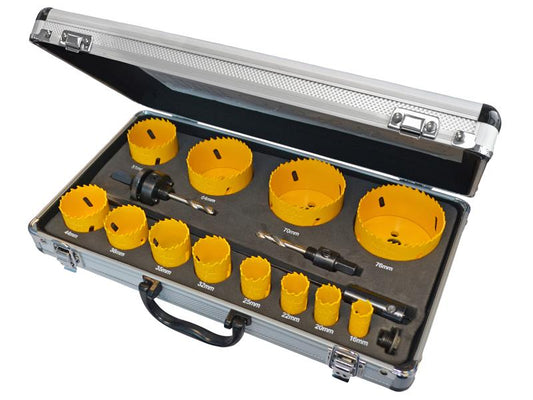 Faithfull Universal Varipitch Holesaw Kit, 16 Piece 16-76mm FAIHSKU