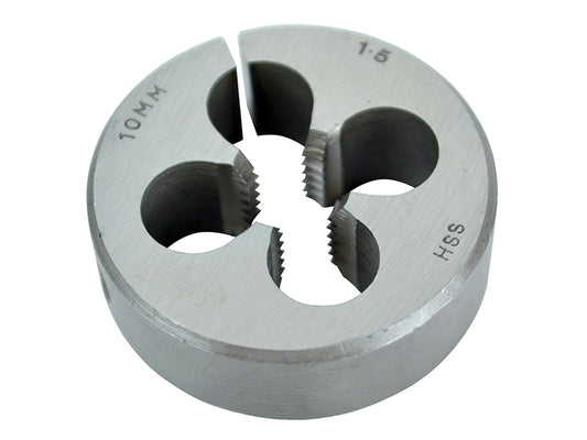 Faithfull HSS Straight Flute Split Die M10 x 1.50, 1.1/2in OD FAIHSSDM10