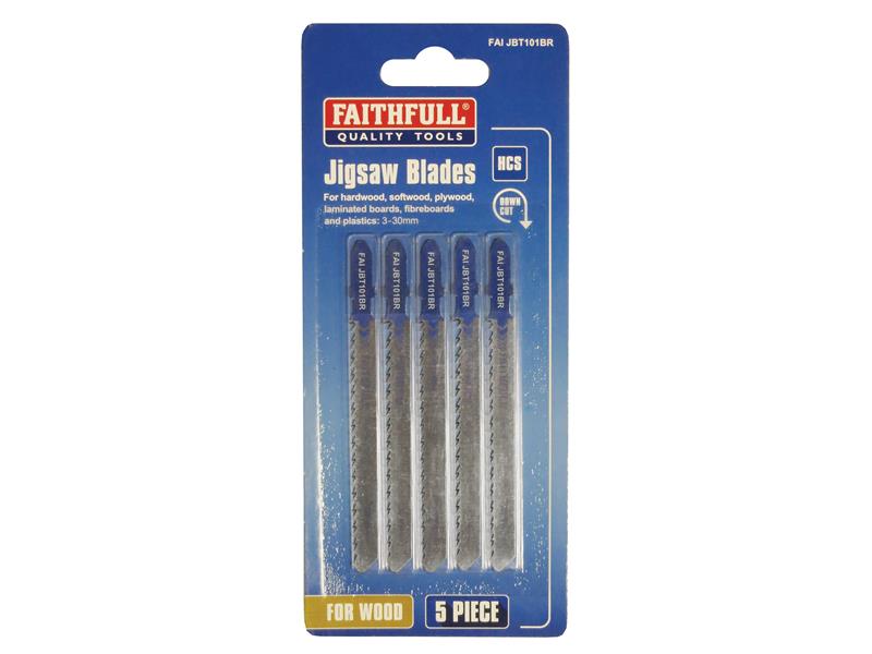 Faithfull Laminate/Wood Jigsaw Blades Pack of 5 T101BR FAIJBT101BR