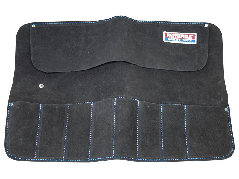 Faithfull 8 Pocket Leather Chisel Roll 33 x 47cm 13 x 18.1/2in FAILCR8B