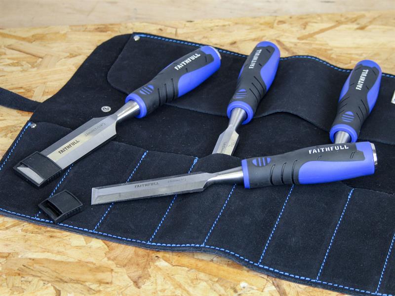 Faithfull 8 Pocket Leather Chisel Roll 33 x 47cm 13 x 18.1/2in FAILCR8B