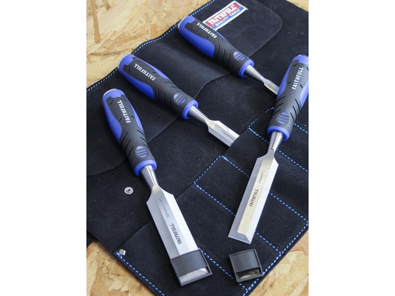Faithfull 8 Pocket Leather Chisel Roll 33 x 47cm 13 x 18.1/2in FAILCR8B