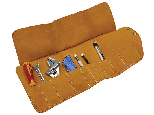 Faithfull 10 Pocket Leather Tool Roll 48 x 27cm FAILTR10