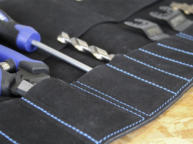 Faithfull 10 Pocket Leather Tool Roll Overall Size 480 x 270mm FAILTR10B
