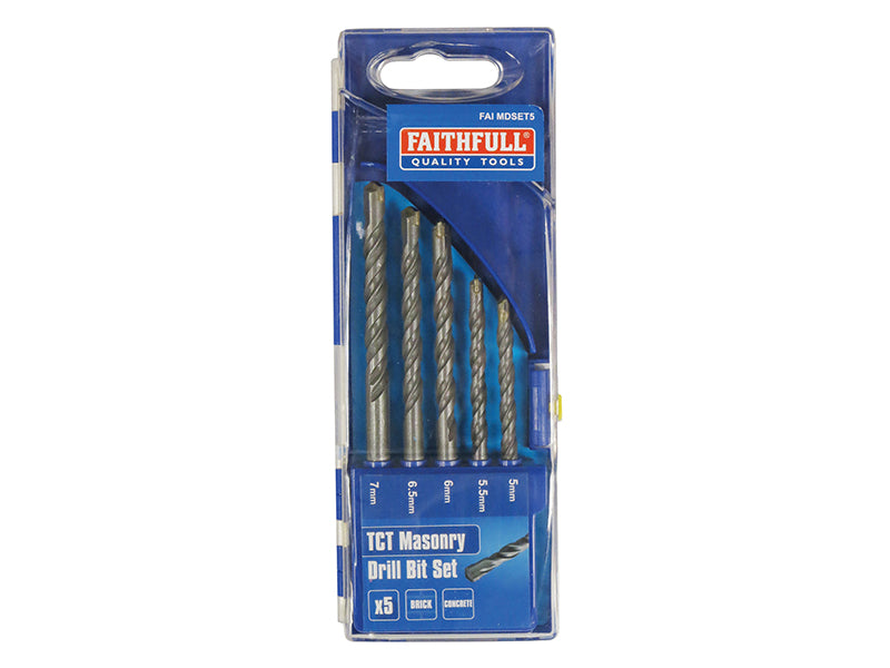 Faithfull Standard Masonry Drill Set, 5 Piece 5-7mm FAIMDSET5