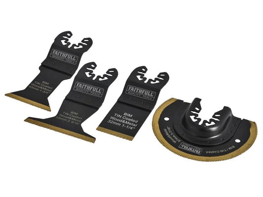 Faithfull Multi-Function Titanium Blade Set 4 Piece FAIMFBMKIT4