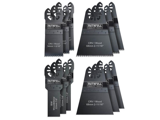 Faithfull Multi Function Saw Tool Blade Set 12 Piece FAIMFKIT12