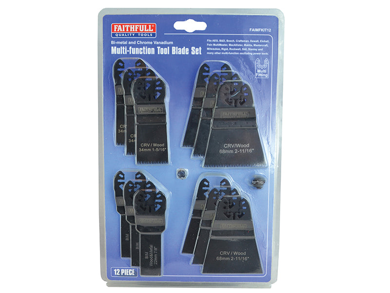Faithfull Multi Function Saw Tool Blade Set 12 Piece FAIMFKIT12