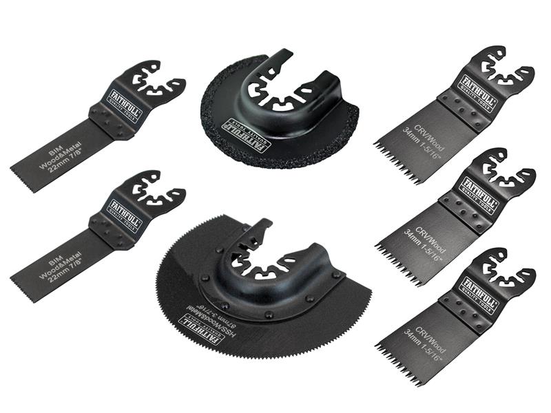 Faithfull Multi-Function Tool Blade Set, 7 Piece FAIMFKIT7