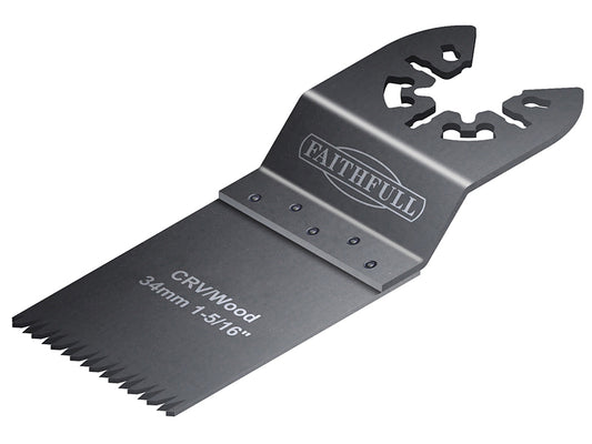 Faithfull Multi-Function Tool CrV Flush Cut Wood Blade Ground Side Set 34mm FAIMFW34