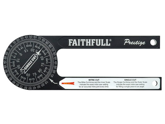 Faithfull Prestige Mitre Saw Protractor Black Aluminium FAIMSPCNC