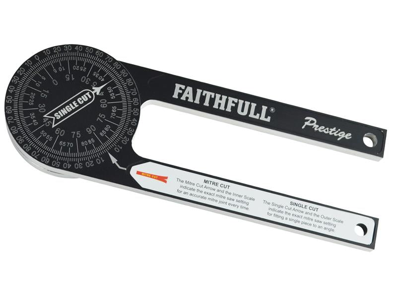 Faithfull Prestige Mitre Saw Protractor Black Aluminium FAIMSPCNC