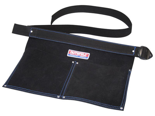 Faithfull Double Pocket Nail Pouch Suede Overall Size 250 x 380mm FAINP2B