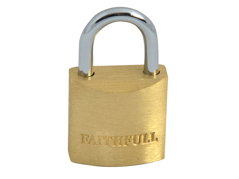 Faithfull Brass Padlock 20mm 3 Keys FAIPLB20