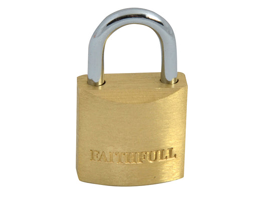 Faithfull Brass Padlock 20mm 3 Keys FAIPLB20