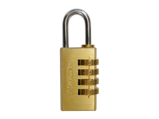 Faithfull Brass Combination Padlock 20mm FAIPLB20COM