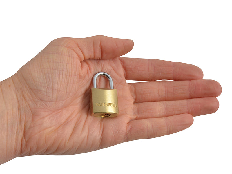 Faithfull Brass Padlock 20mm 3 Keys FAIPLB20