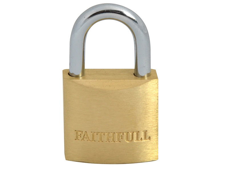 Faithfull Brass Padlock 25mm 3 Keys FAIPLB25