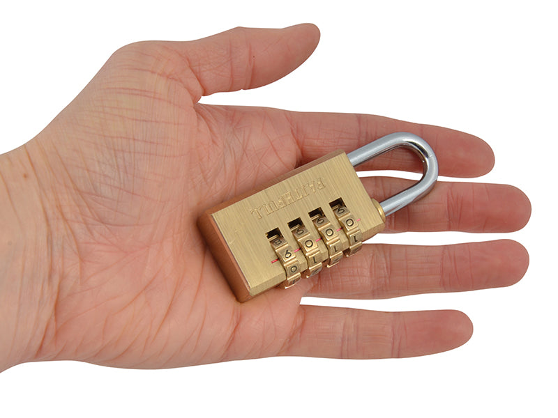 Faithfull Brass Combination Padlock 28mm FAIPLB28COM