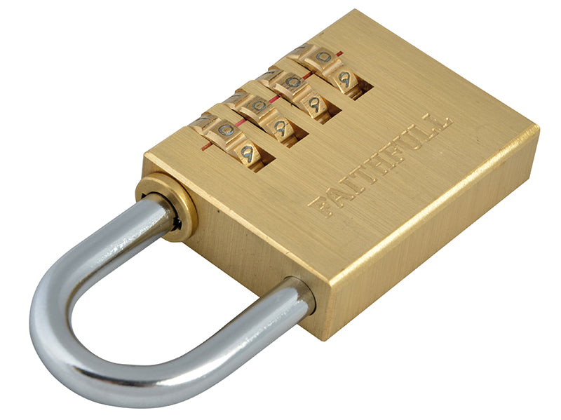 Faithfull Brass Combination Padlock 38mm FAIPLB38COM