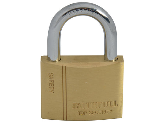 Faithfull Brass Padlock 50mm 3 Keys FAIPLB50