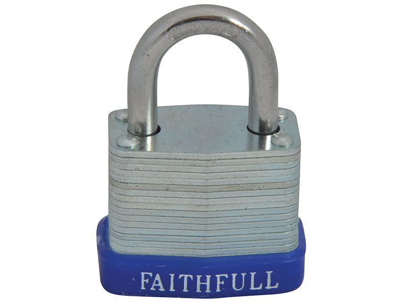 Faithfull Laminated Steel Padlock 30mm 3 Keys FAIPLLAM30