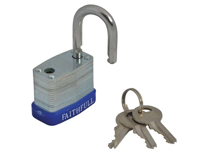 Faithfull Laminated Steel Padlock 30mm 3 Keys FAIPLLAM30